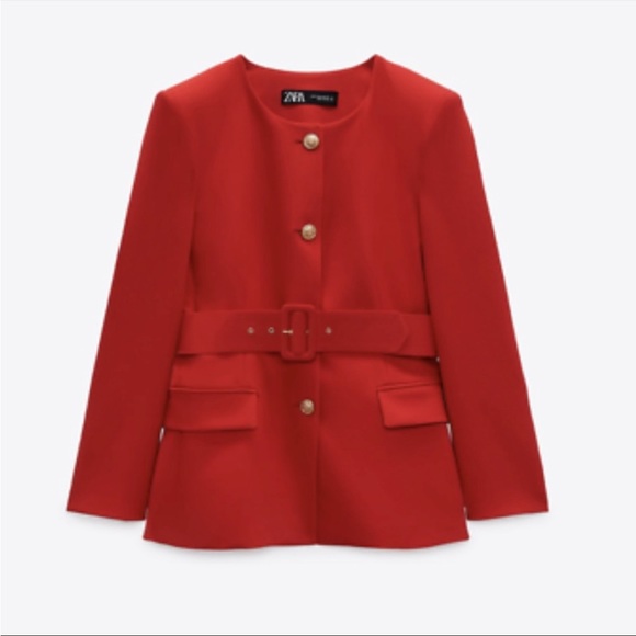 ZARA Blazer with Belt - Picture 5 of 8